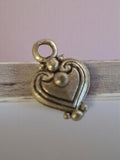 Pendentif cœur vintage métal années 1950 bijou ancien deadstock rétro