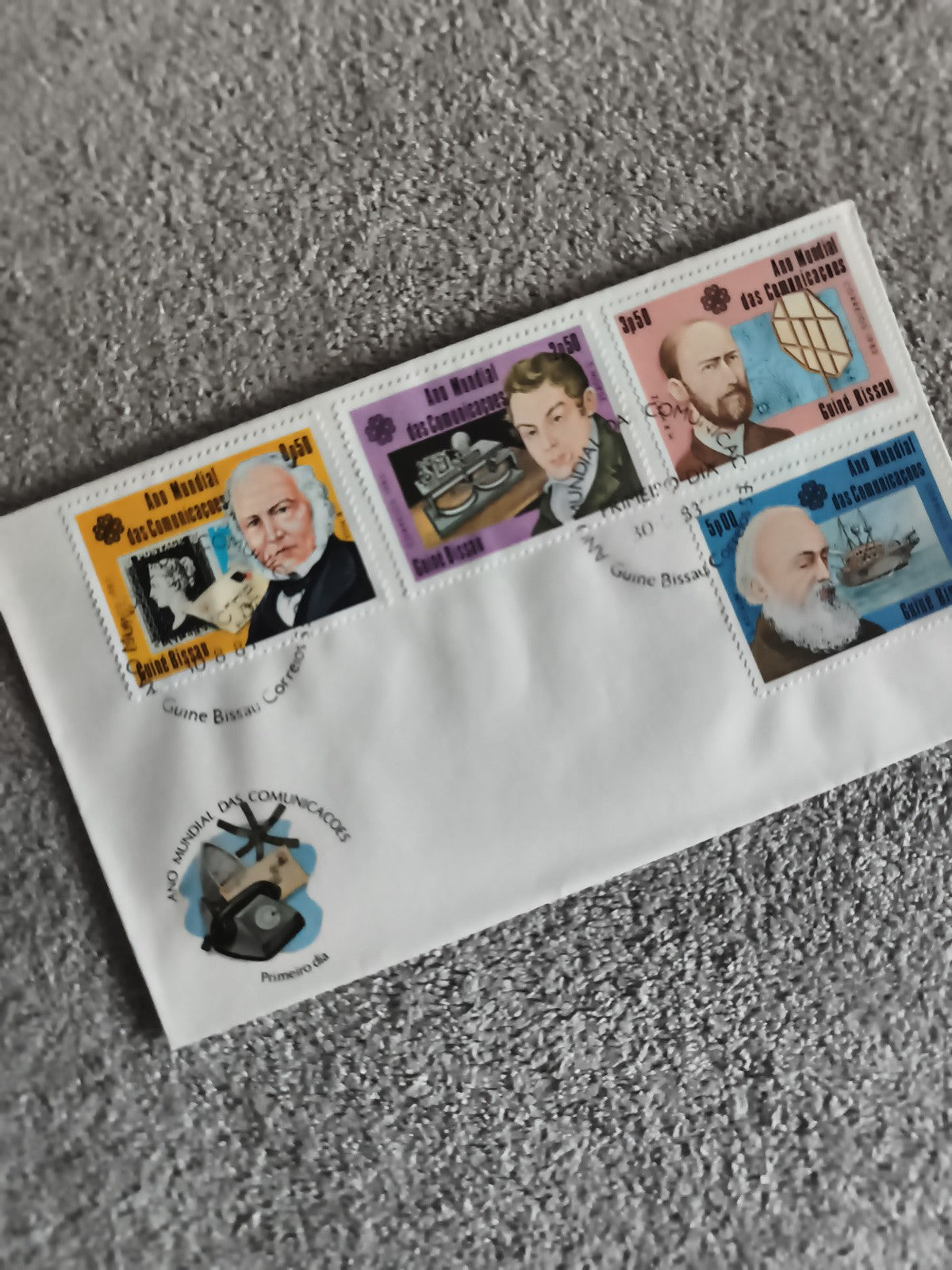 Lettre Premier Jour Guinée Bissau Ann Mundial des Communications Timbres thémati