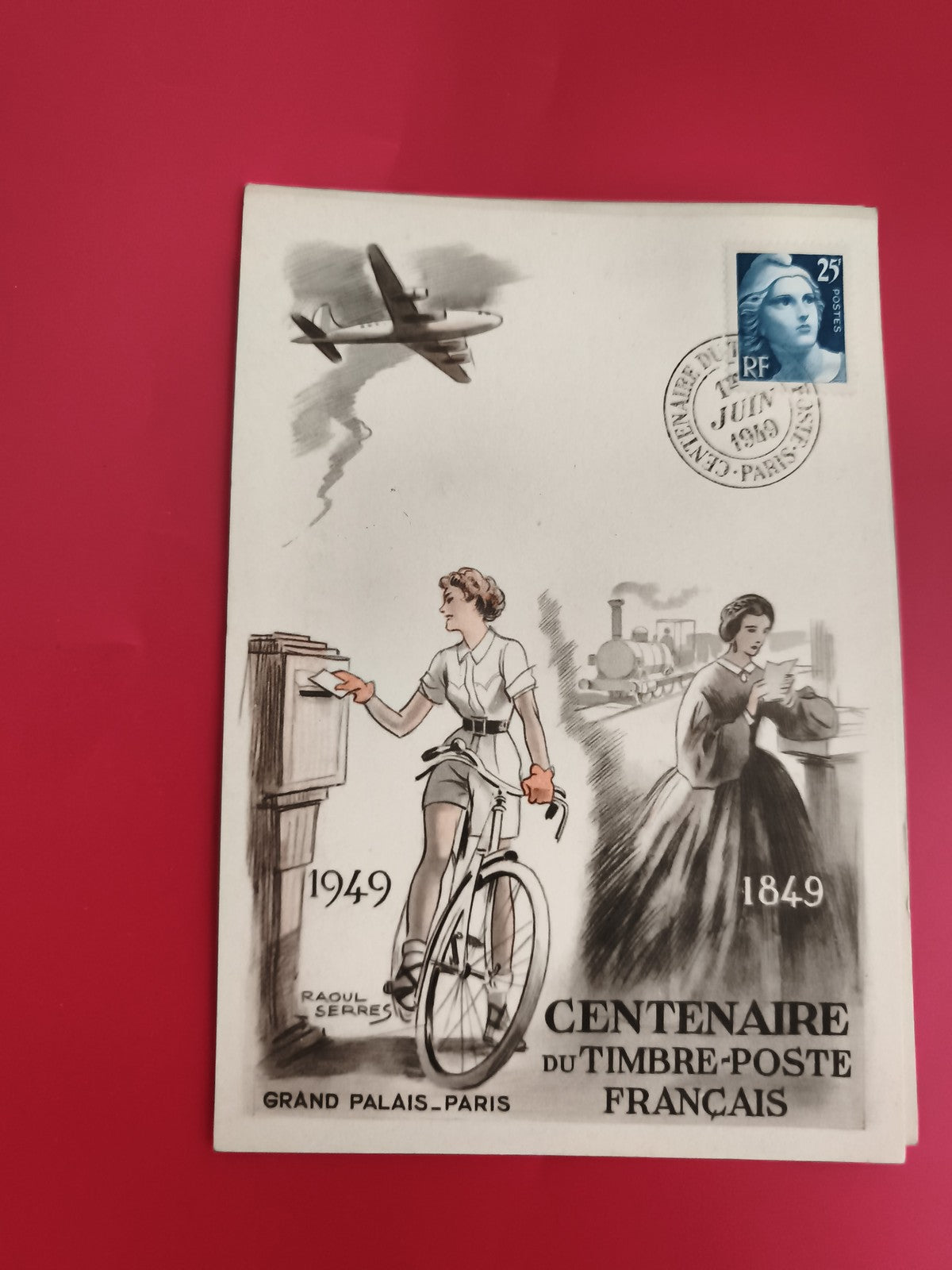 Lettre commémorative Centenaire timbre-poste français 1949 Grand Palais Paris