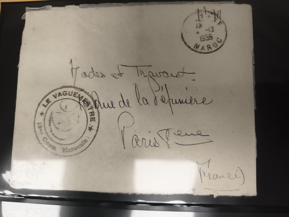 Lettre Maroc 1936 cachet LE VAGUEMÂTRE timbre postal philatélie Paris France