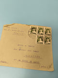 Ancienne enveloppe philatélie timbres Roumanie vert 2 Lei adressée France