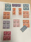 Lot timbres France Semeuse et Cérès blocs couleur orange violet bleu
