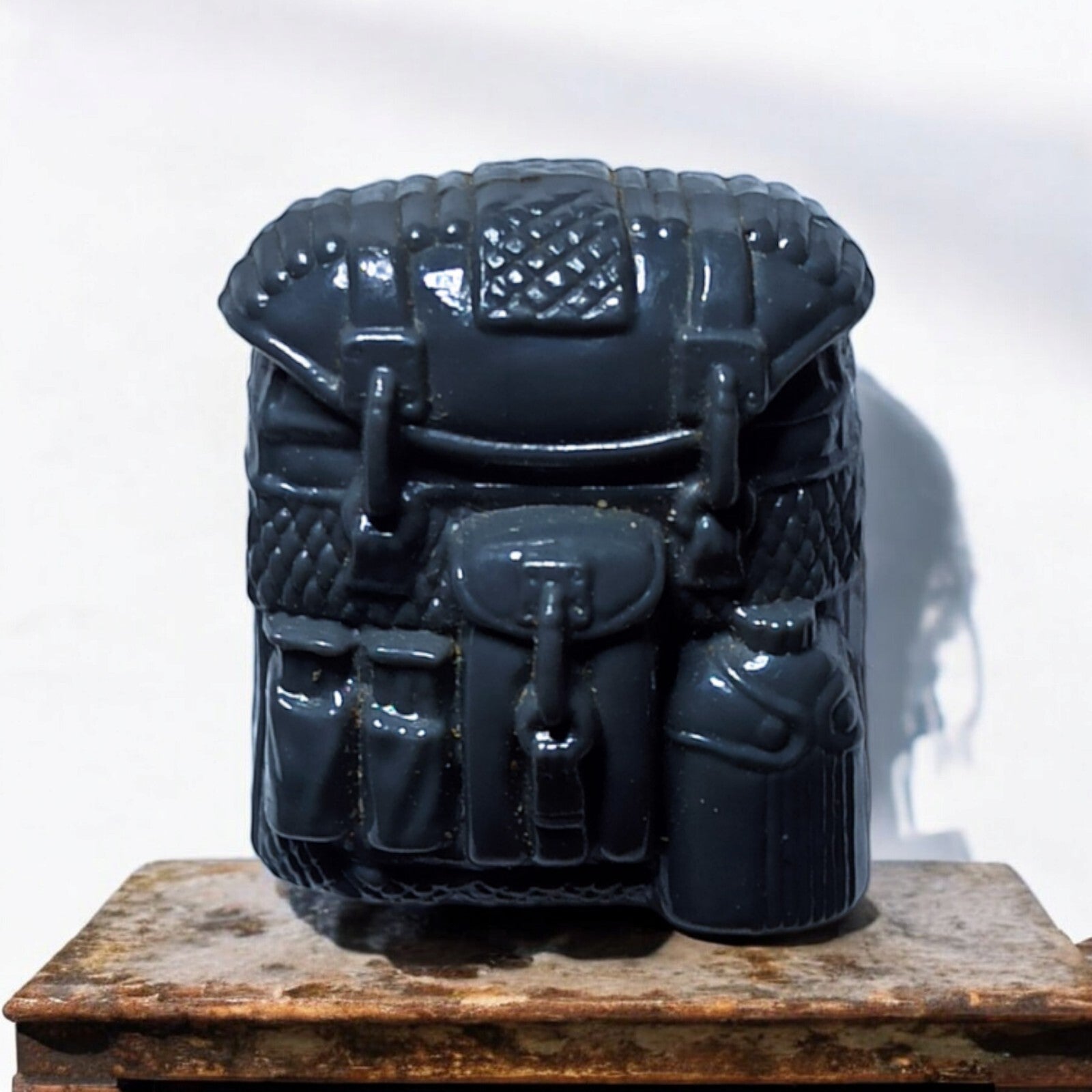 Accessoire sac à dos GI Joe vintage noir, figurine jouet années 80