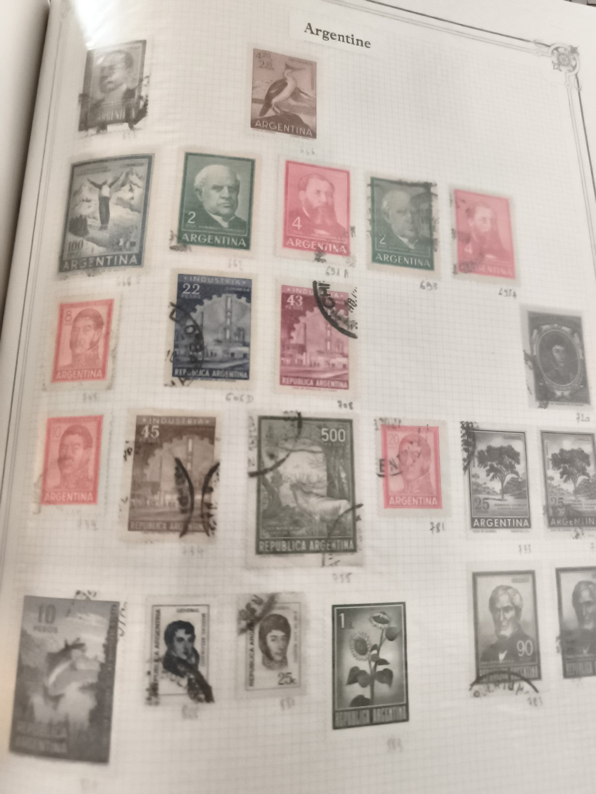 Timbres anciens Argentine lot oblitérés divers motifs et couleurs philatélie