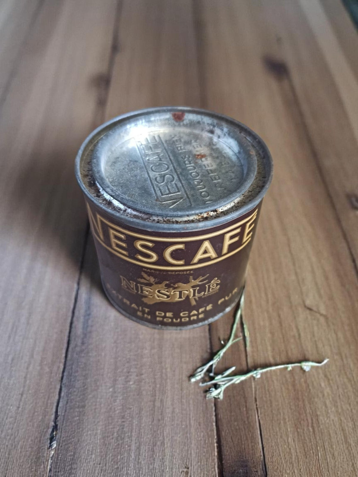 Boîte métal Nescafé Nestlé vintage – Ancienne conserve café rétro déco