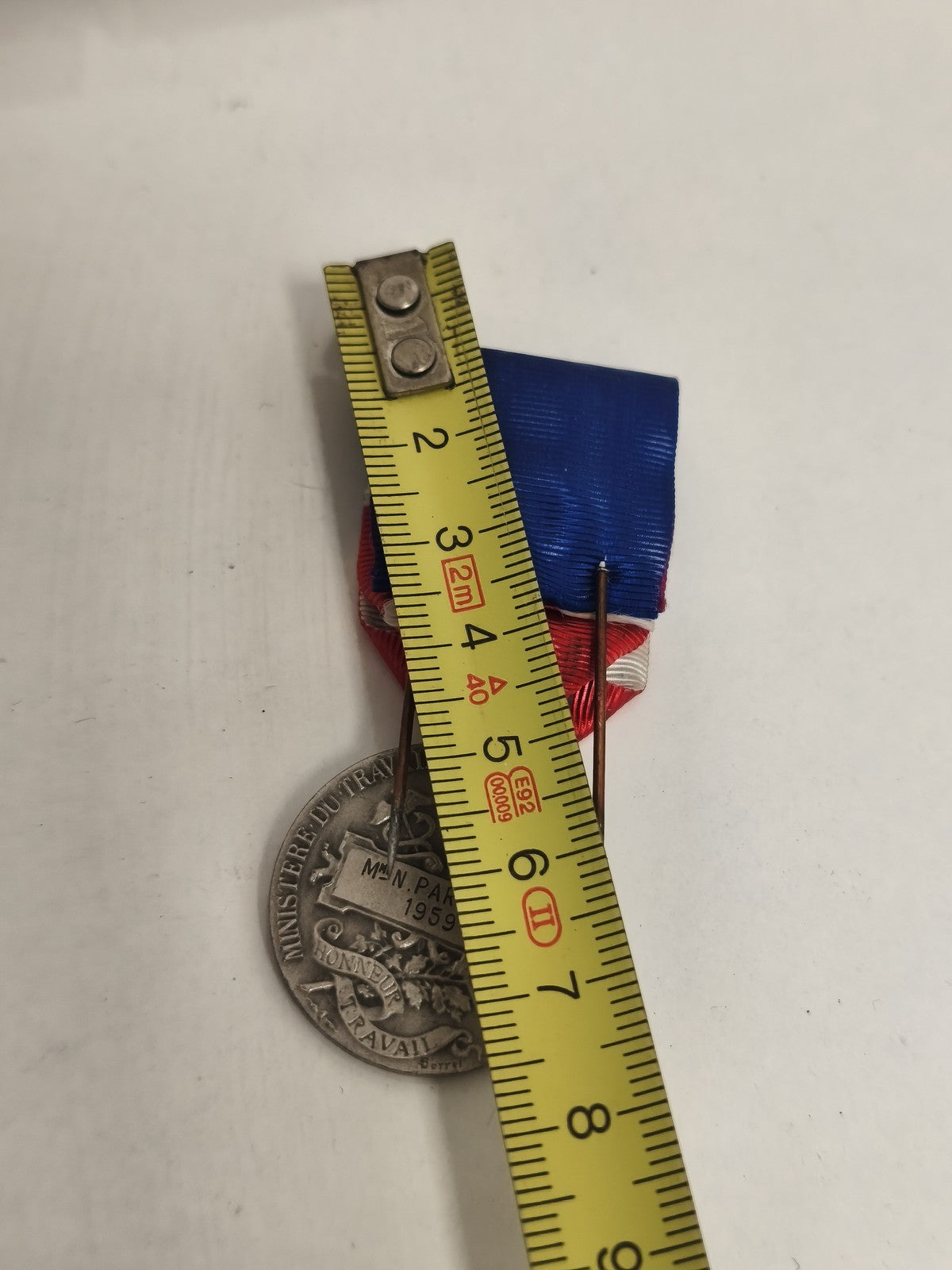 Vintage French Republic medal tricolor ribbon vintage decoration