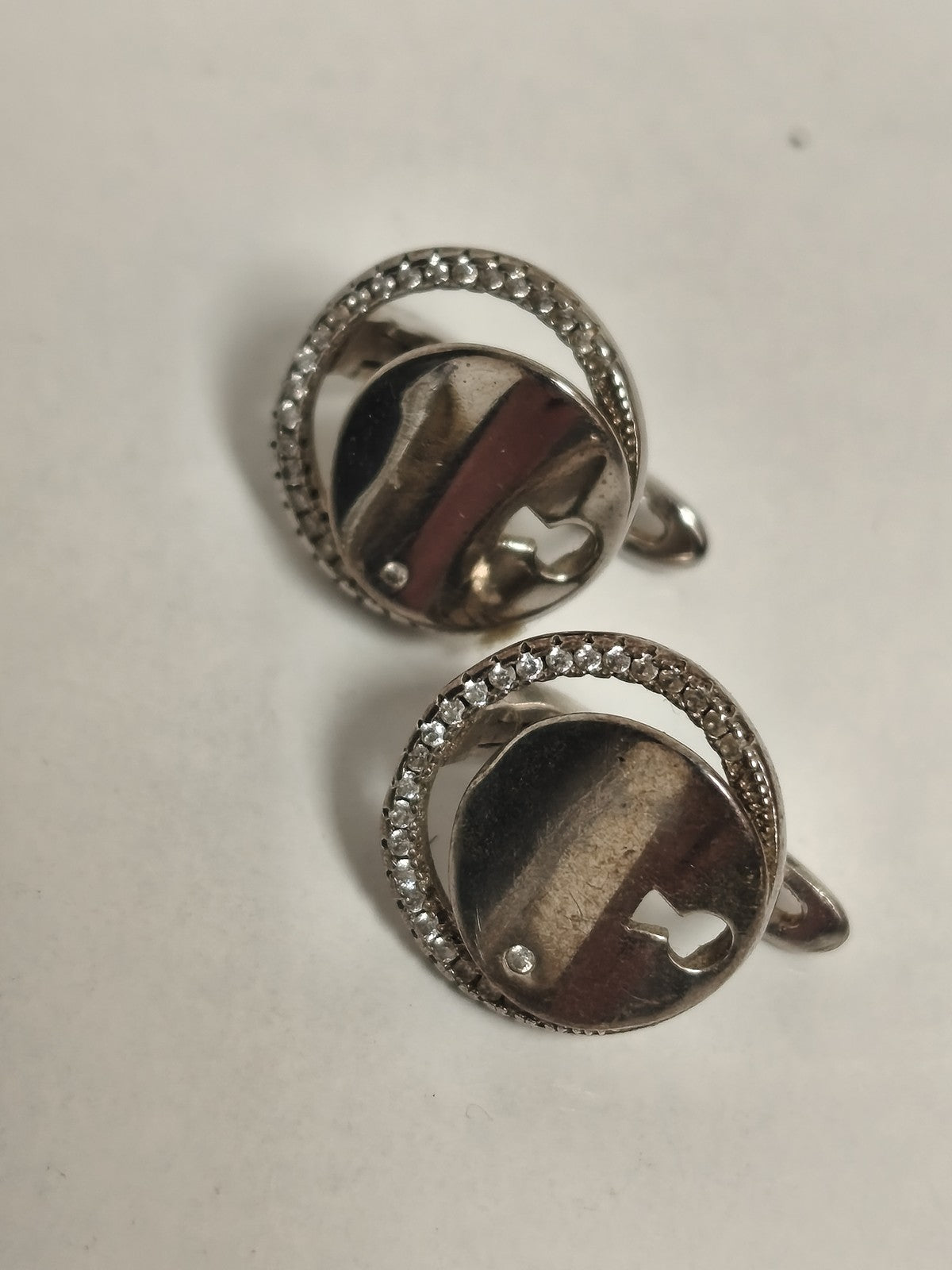 Paire de boucles d?oreilles vintage anciennes, style rétro avec strass, collecti