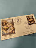 Enveloppe FDC Gabon 1970 La Vierge au Diadème Bleu timbre 200F numérotée