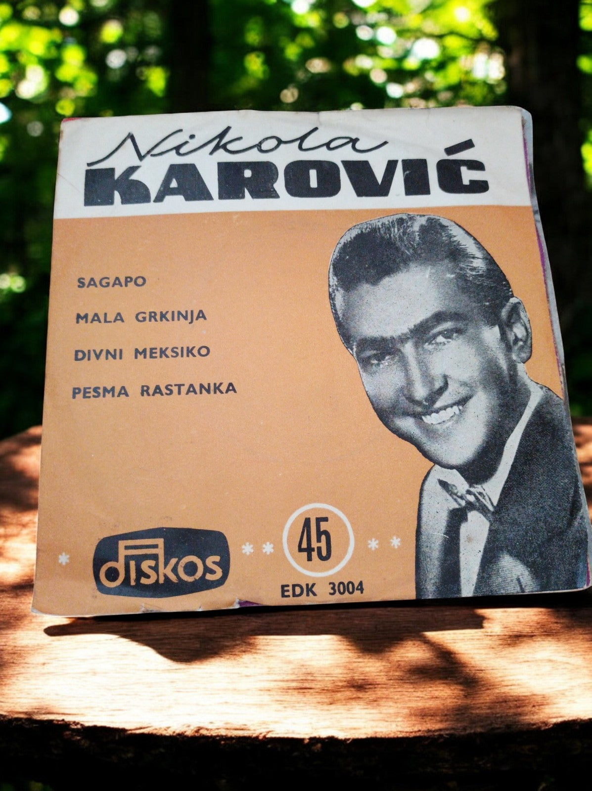 Vinyle 45T Nikola Karovic Diskos EDK 3004 pochette orange, 4 titres ex-Yougoslav