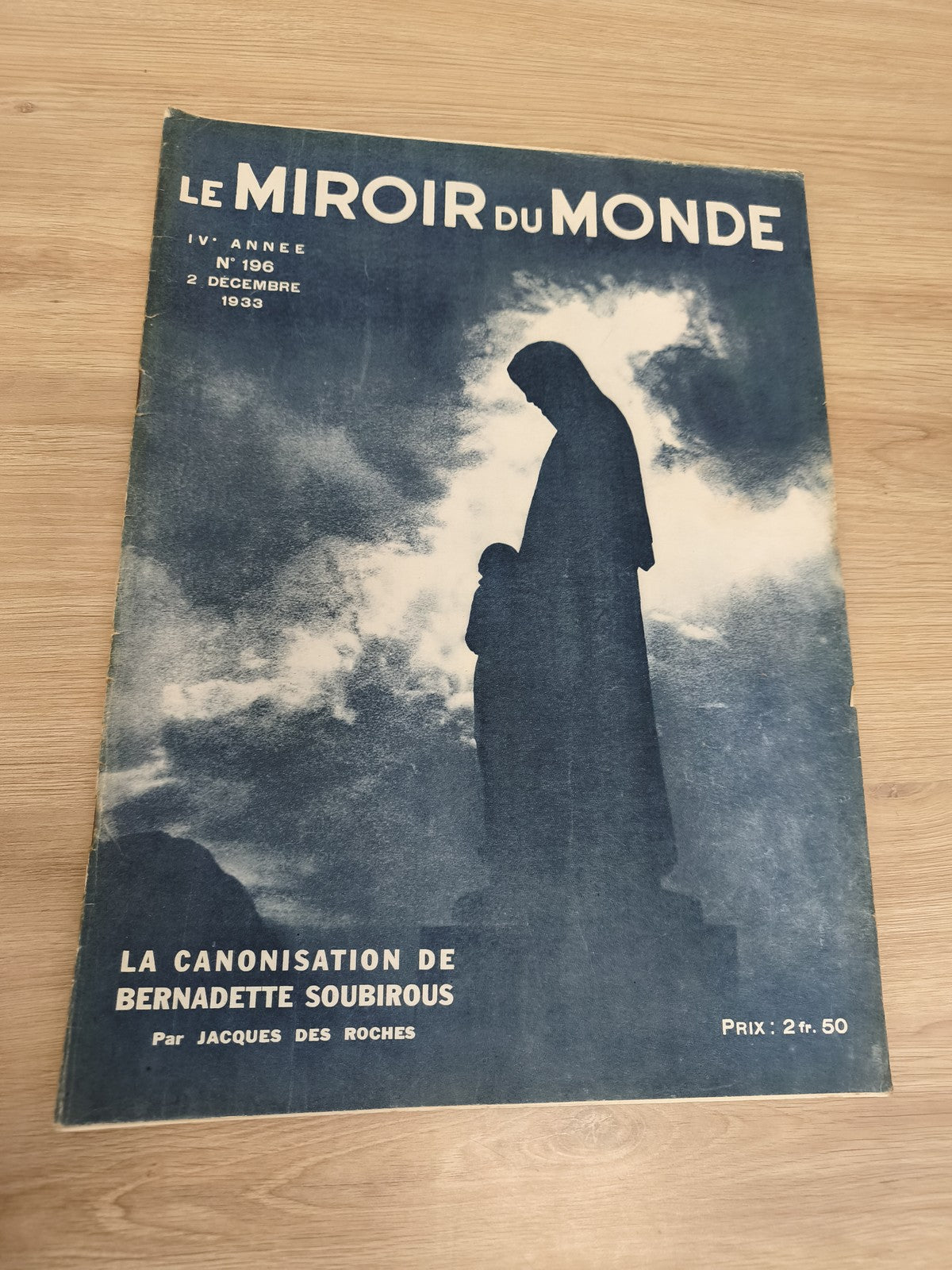 Ancien journal Le Miroir du Monde 1933 canonisation Bernadette Soubirous