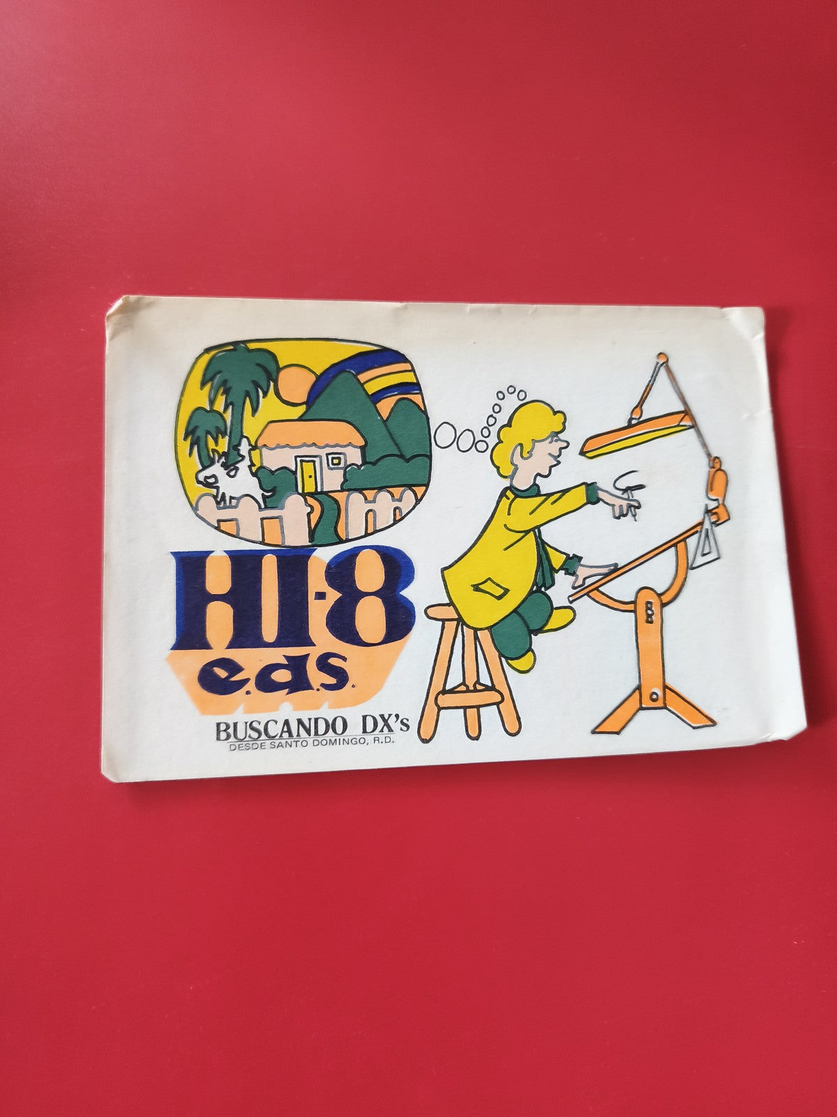 Carte radio HI8 EAS illustrée ? Santo Domingo, radioamateur DX, occasion