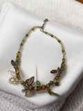 Collier fantaisie vintage perles et breloques animalier rétro bohème