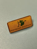 Vintage pin's Noyelles-Godault rectangulaire jaune logo vert collection
