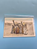 Carte postale vintage ancienne Égypte Bichareens collection rétro oriental