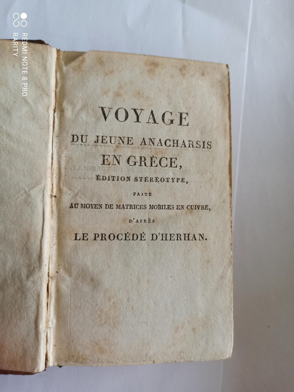 Livre Voyage du jeune Anacharsis Grèce 1820 Barthélemy Paris tome II