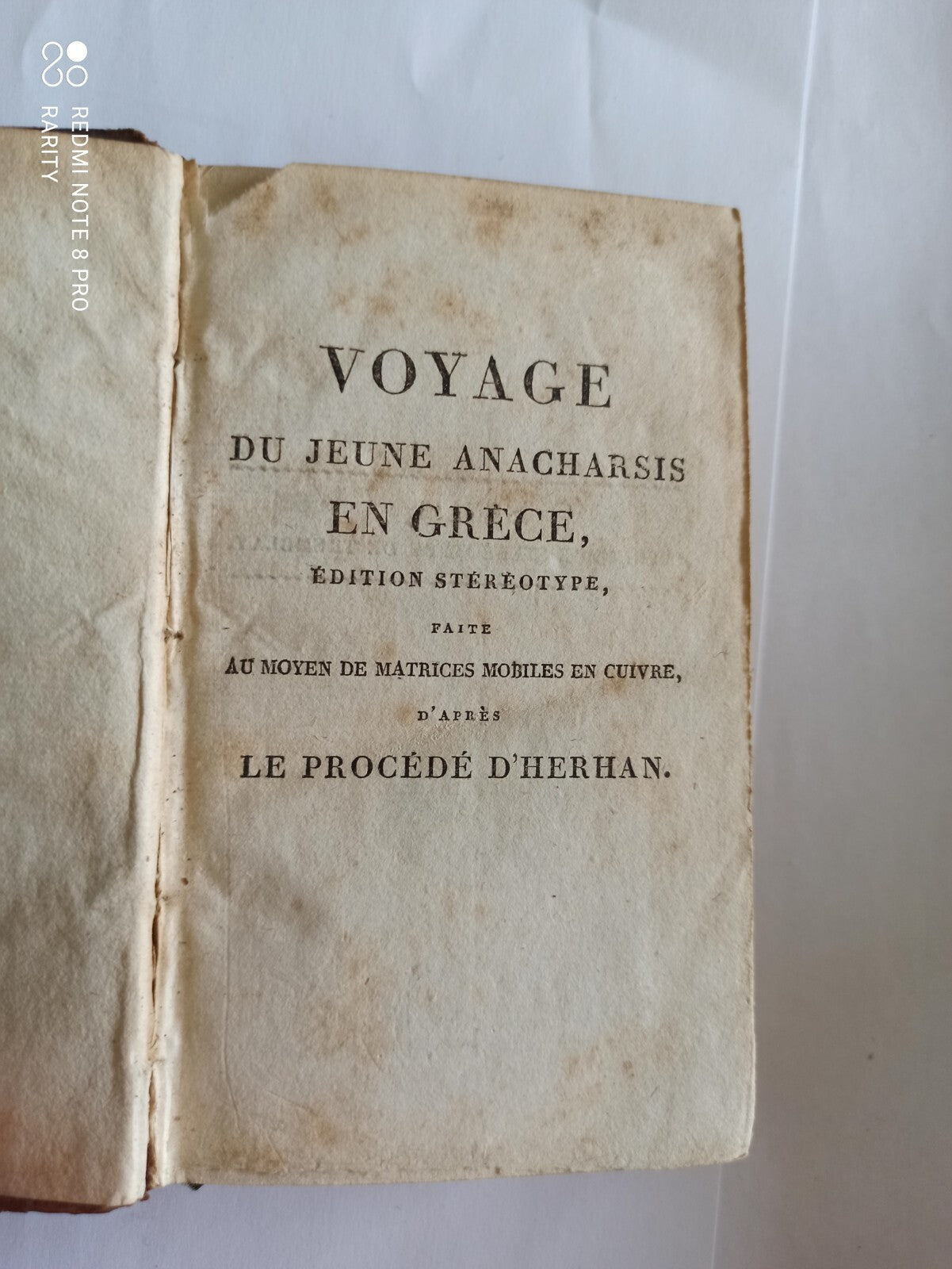 Livre Voyage du jeune Anacharsis Grèce 1820 Barthélemy Paris tome II