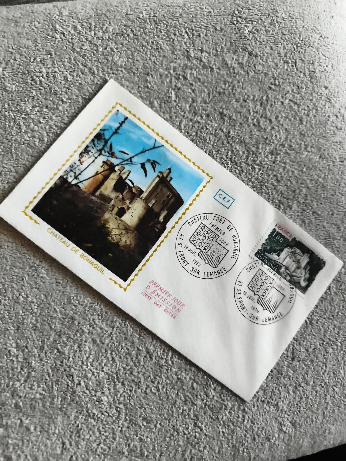 Lettre FDC Château de Bonaguil 1978 timbre 1,00 Fr CEF philatélie château fort