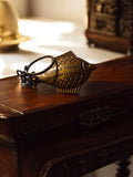 Porte-clés vintage poisson Pâtisserie Française bronze aspect rétro pub