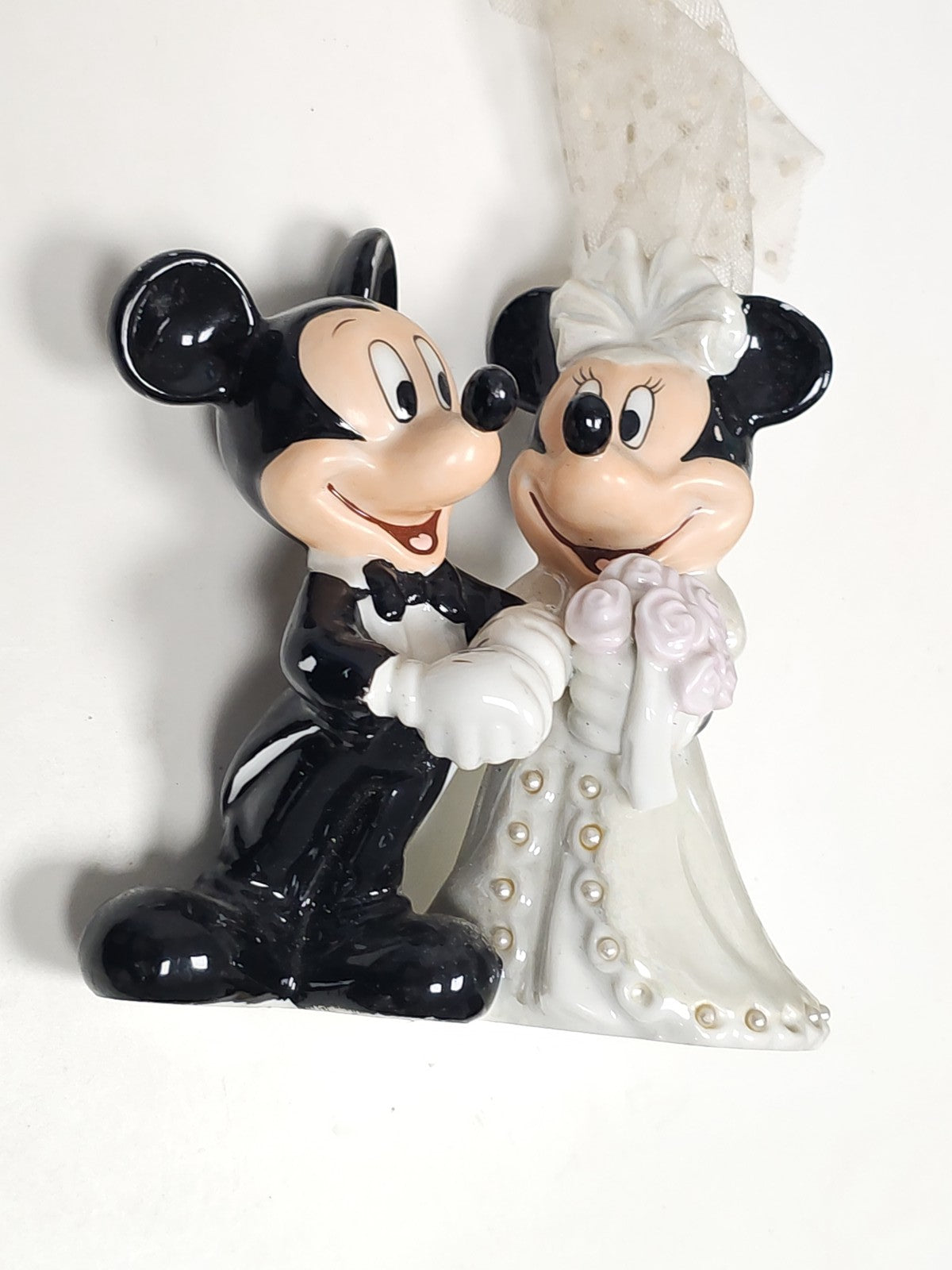 Figurine porcelaine Disney 5" Minnie et Mickey mariage tango Sri Lanka déco cade