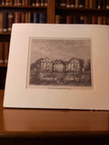 Gravure ancienne Villa Eugène Hechingen Hohenzollern art vintage déco rétro