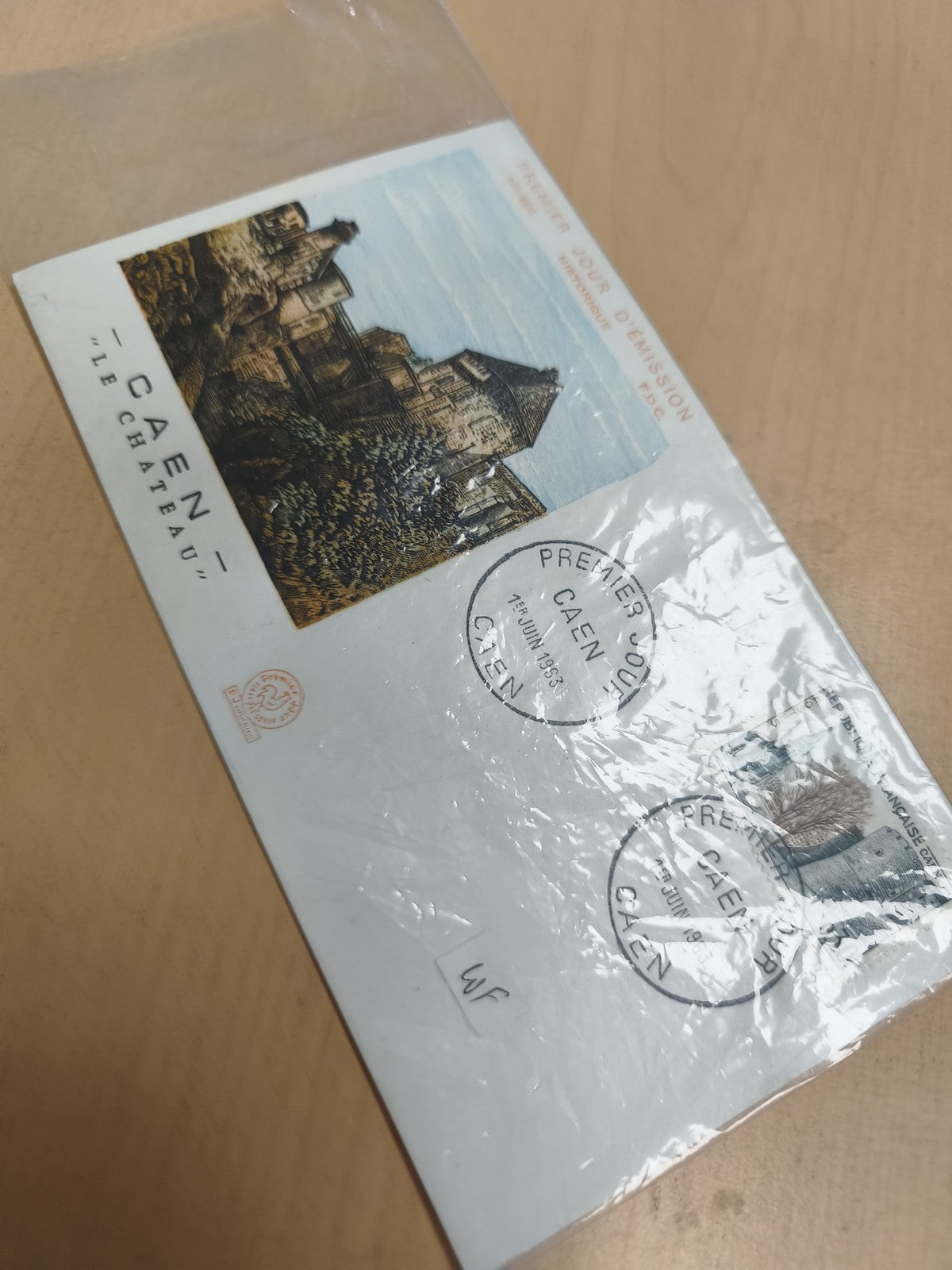 Enveloppe 1er jour Caen château, timbre illustré, philatélie FDC