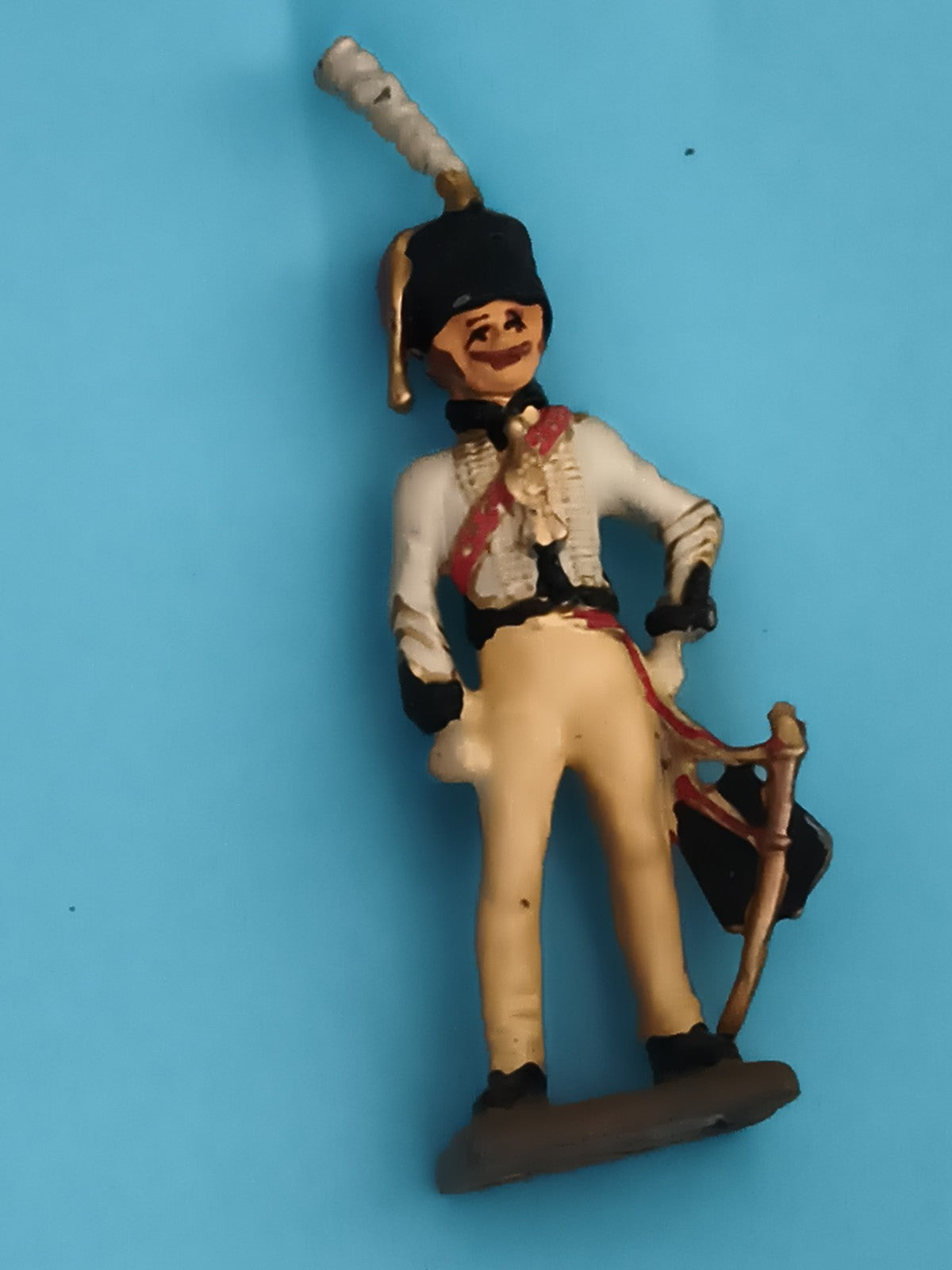 Figurine soldat ancien plomb, uniforme Napoléon, peinture main, vintage militair
