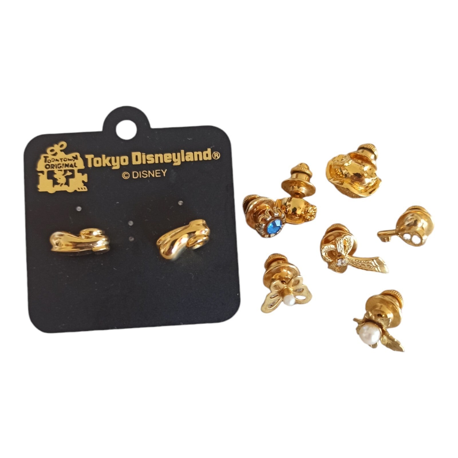 Boucles d’oreilles Tokyo Disneyland dorées – Disney édition limitée, motifs fant