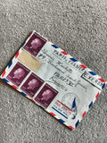 Lettre affranchie Tunisie 5 timbres 30m Express Par Avion Paris philatélie