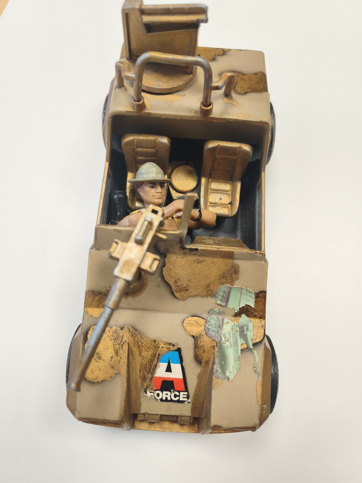 Remco 1986 Jeep US Forces America Defense, véhicule militaire jouet articulé