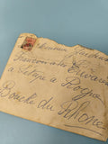 Ancienne enveloppe philatélie timbre 25c France écriture manuscrite collection