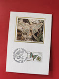Carte postale papillon timbre France philatélie insectes nature