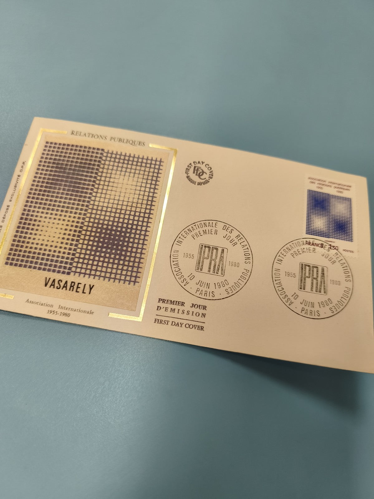 Enveloppe FDC premier jour d'émission Relations Publiques Vasarely 1980