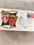 Lettre Premier Jour Jumelage Paris Rome 1958 cachet FDC philatélie ancien
