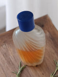 Miniature parfum vintage flacon rétro verre dépoli bouchon bleu ancien