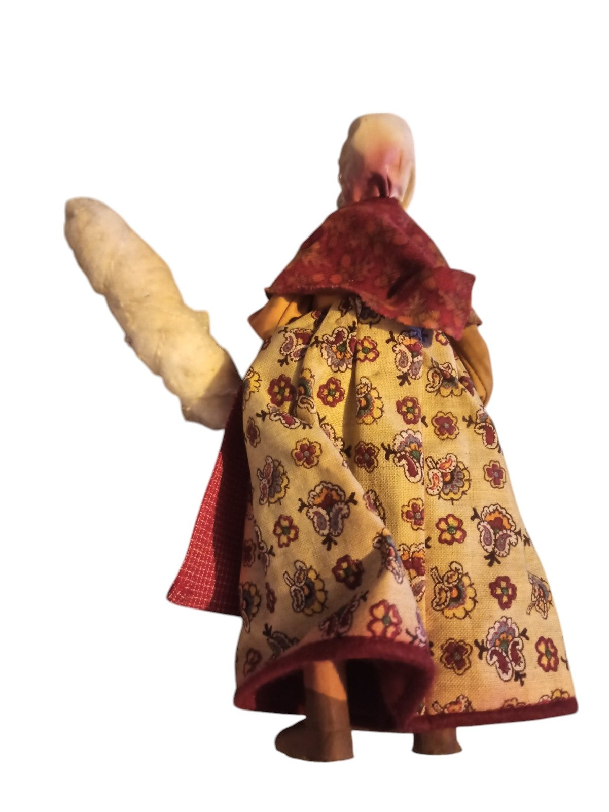 Santon de Provence 25cm Claude Carbonel argile, femme fileuse costume ancien