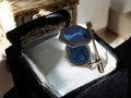 Pendentif religieux catholique vintage bleu, lot 2 médailles anciennes