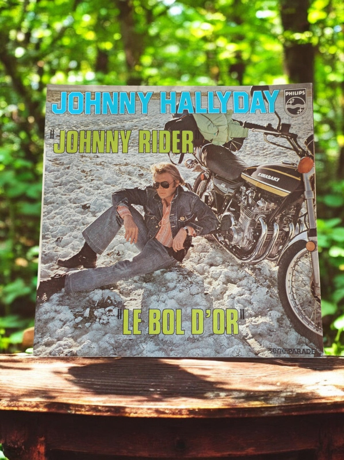 Vinyle 45T Johnny Hallyday Johnny Rider Le Bol d'Or Philips vintage années 70