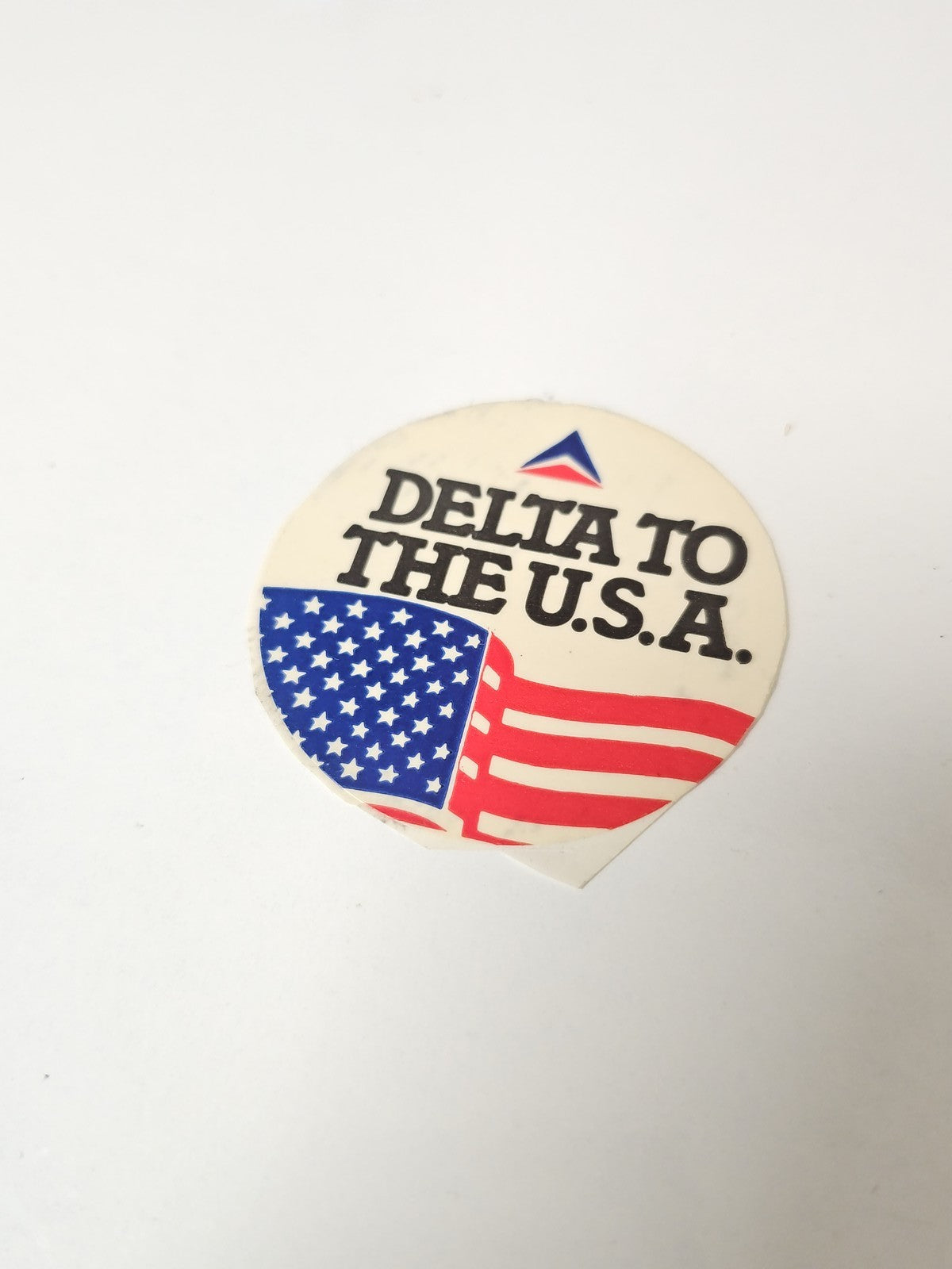 Vintage autocollant publicitaire Delta vers USA ancien sticker rétro avion rare