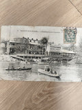 Ancienne CPA Nogent-sur-Marne Maison Convert bateaux rivière timbre d?époque