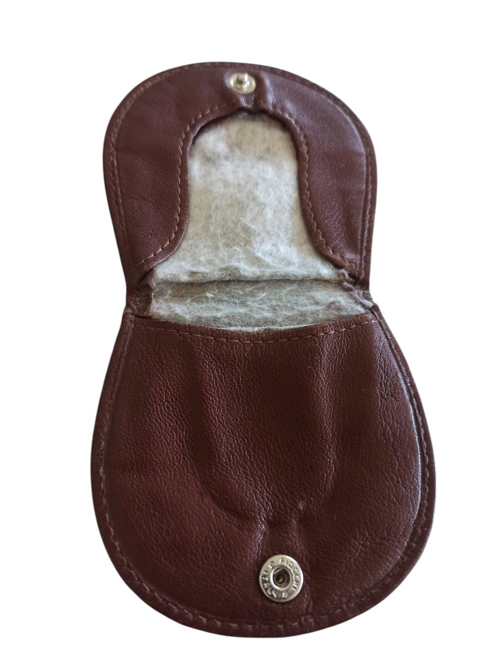 Porte-monnaie vintage cuir marron années 60 CR rétro porte-jetons pochette