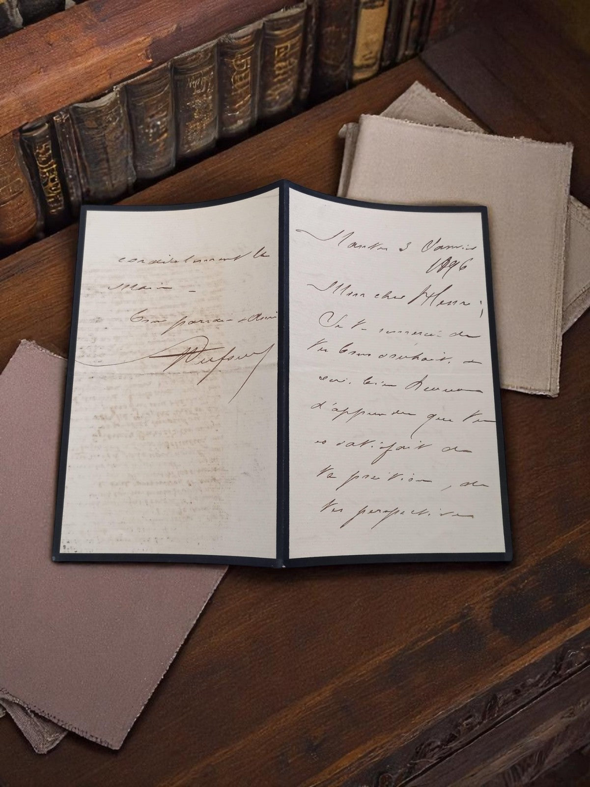Lettre manuscrite 1899 Paris tendresse amicale Mon cher Henri vintage