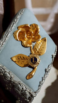 Broche rose dorée vintage Lions Club métal doré insigne badge années 70