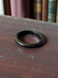 Bague vintage hématite noire lisse rétro ancien, taille 51, anneau femme