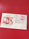 Enveloppe philatélie autrichienne 1S Ersttag 1960 timbre rouge visage femme homm