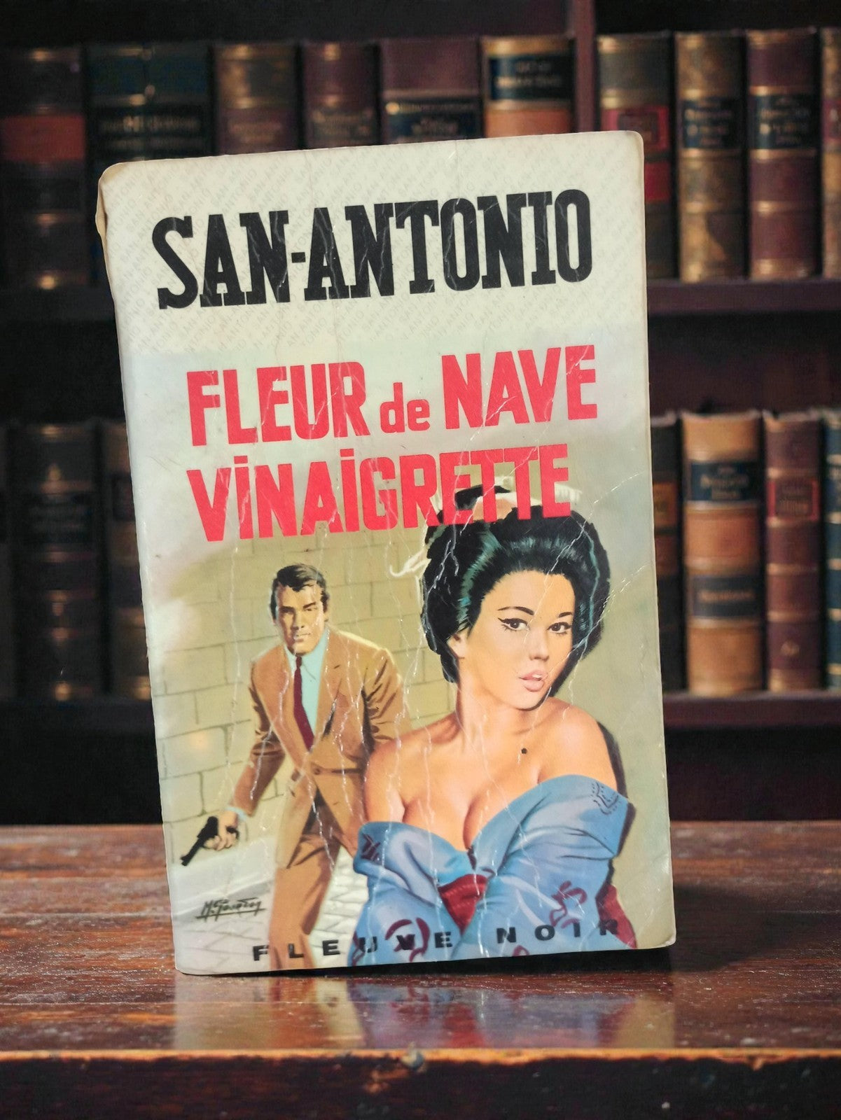 Livre poche vintage San-Antonio Fleur de nave vinaigrette ancien polar Fleuve No