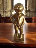 Statuette Manneken Pis Bruxelles bronze doré ancien déco vintage