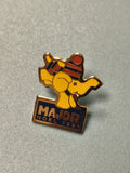 Pin's vintage Major Noël 1991, personnage jaune, collection années 90