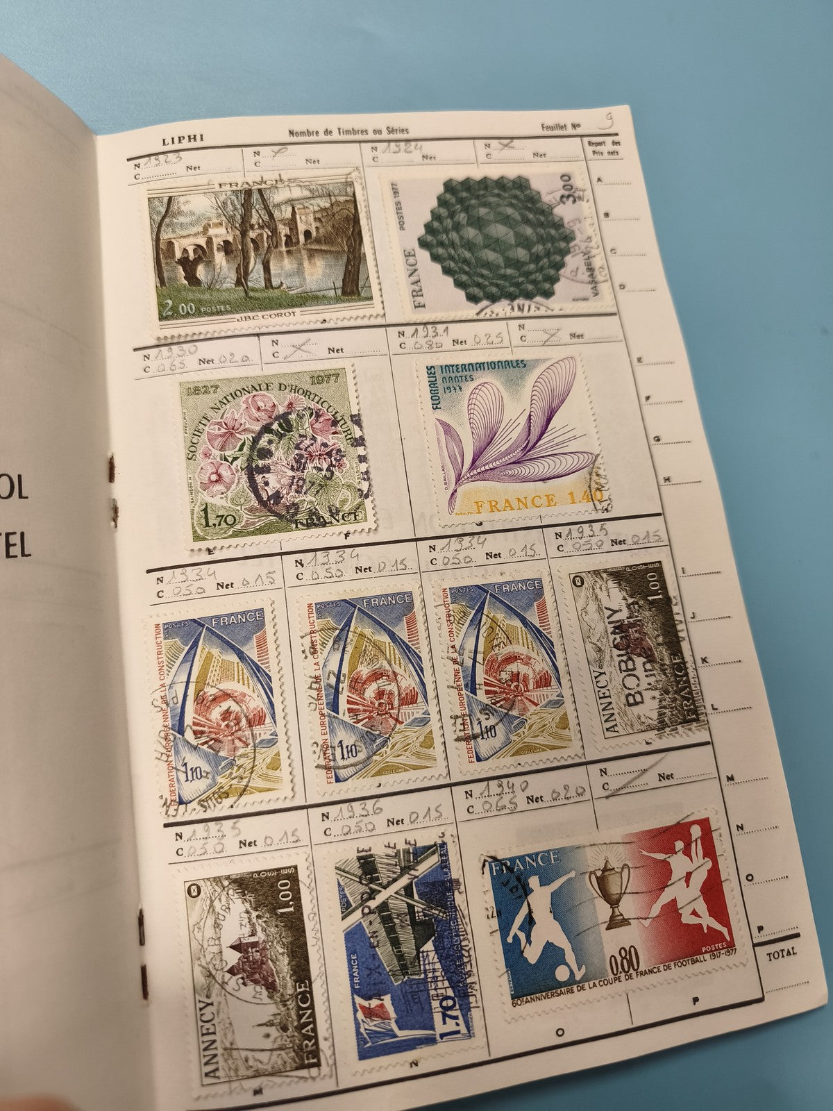 Lot timbres anciens en carnet philatélique, 80 pièces, collection France