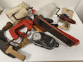 Gros lot d?anciens outils vintage menuiserie bricolage serre-joints rouleaux