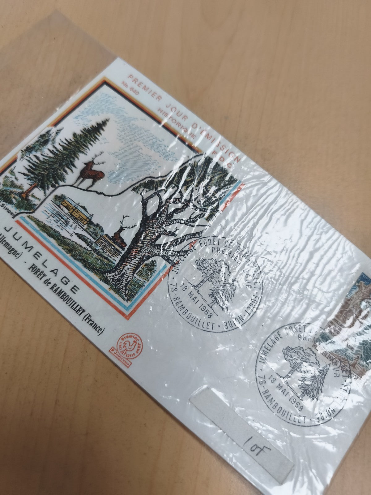 Lettre Premier Jour Rambouillet 1968 jumelage forêt enveloppe philatélie FDC